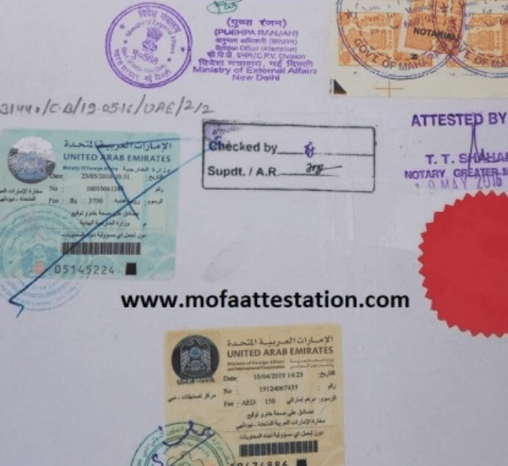 Attested mofa certificate